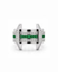 PONT EMERALD RING, LARGE, SILVER