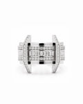 PONT DIAMONDS RING, LARGE, SILVER
