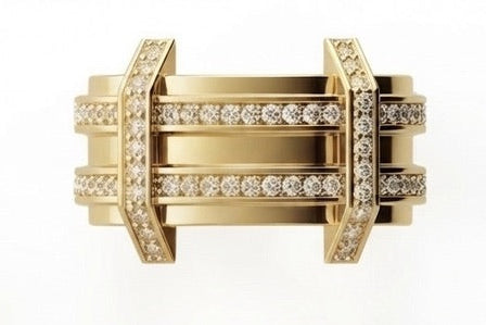 PONT Ring,  Yellow Gold , (4) Natural Diamonds