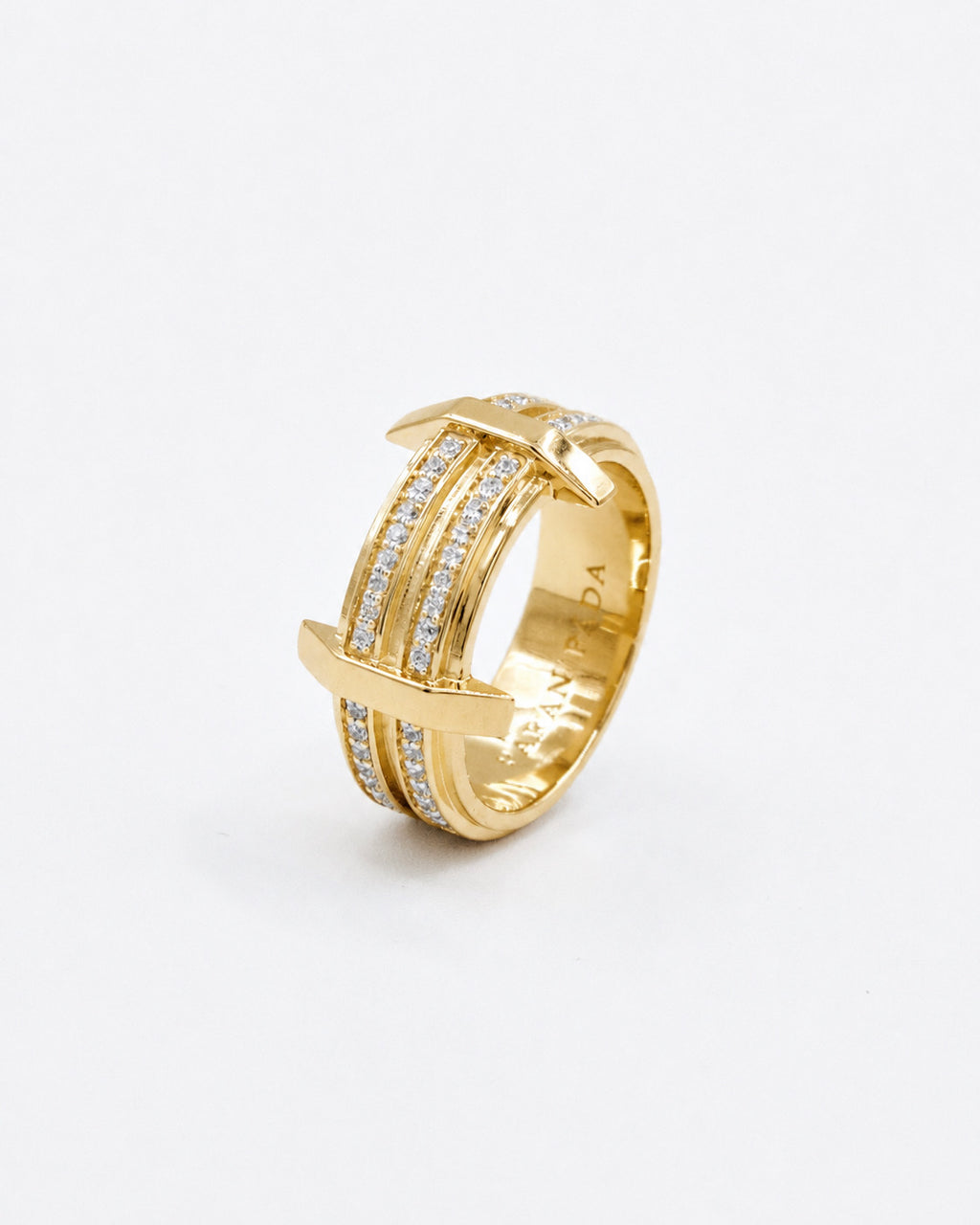 PONT Ring,  Yellow Gold, Natural Diamonds, Small